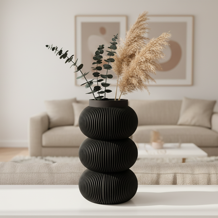 3D Druck Ribbed Vase XL