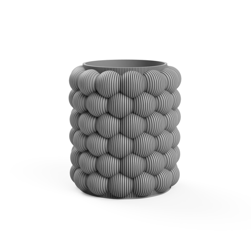 3D Druck Bubble Vase in Grau aus PLA – Sn3ickz