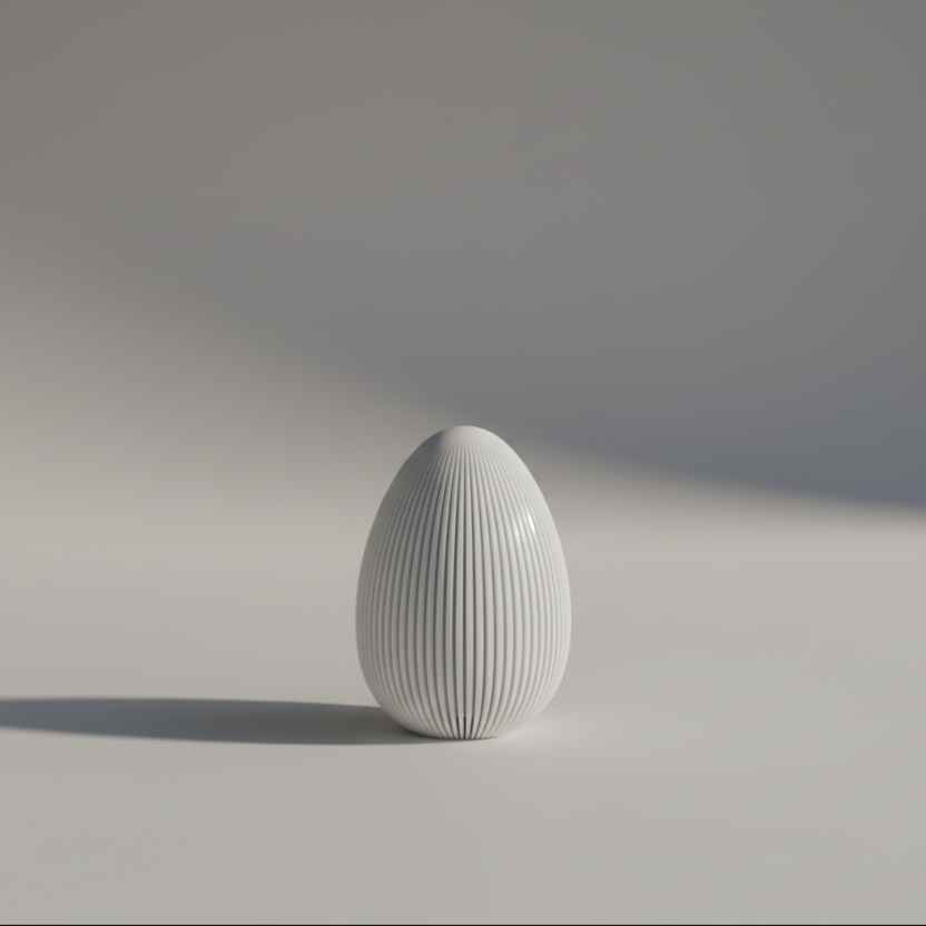 3D Druck Deko Ei mit Ohren